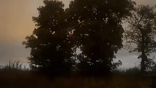 Yol kenarında çıplak bir şekilde güzellik yerinde çıplak ve yalınayak boşalmaktan büyük boşalma, birkaç araba beni yakalayabilirdi