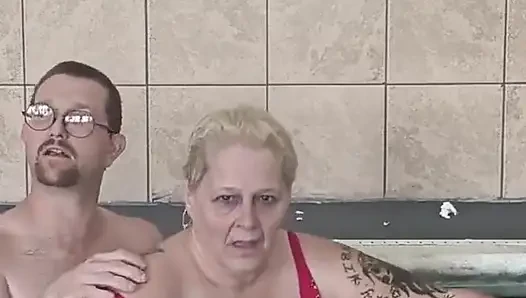 BBW Princess Sucking His Cock Underwater with Her Naughty Stepfather