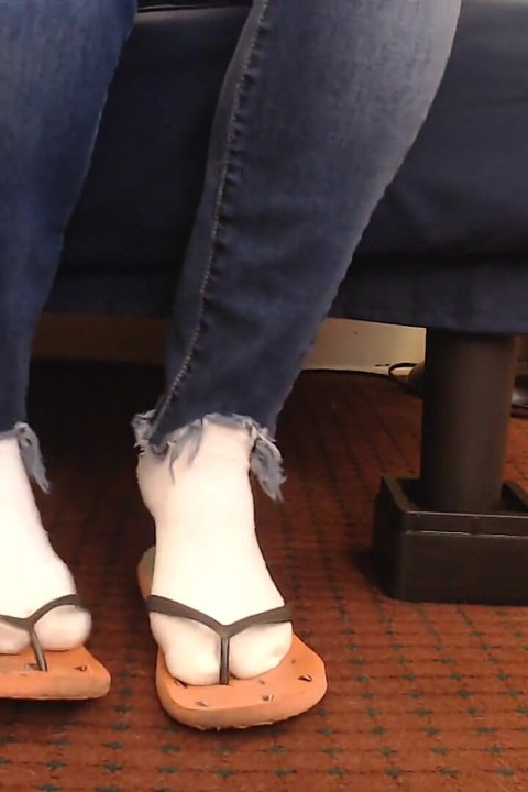 Watermelon Flip Flops White Ankle Socks
