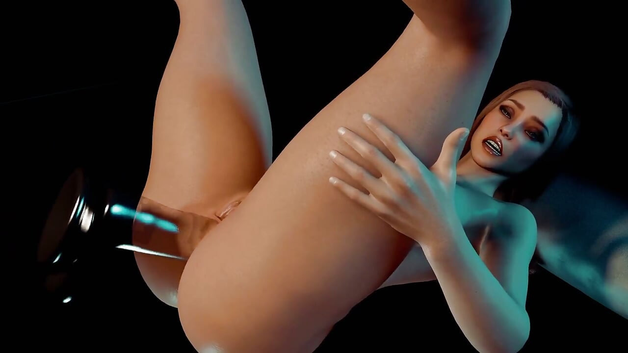 Mellbőséges lány anális üveg dildóval - 3D pornó