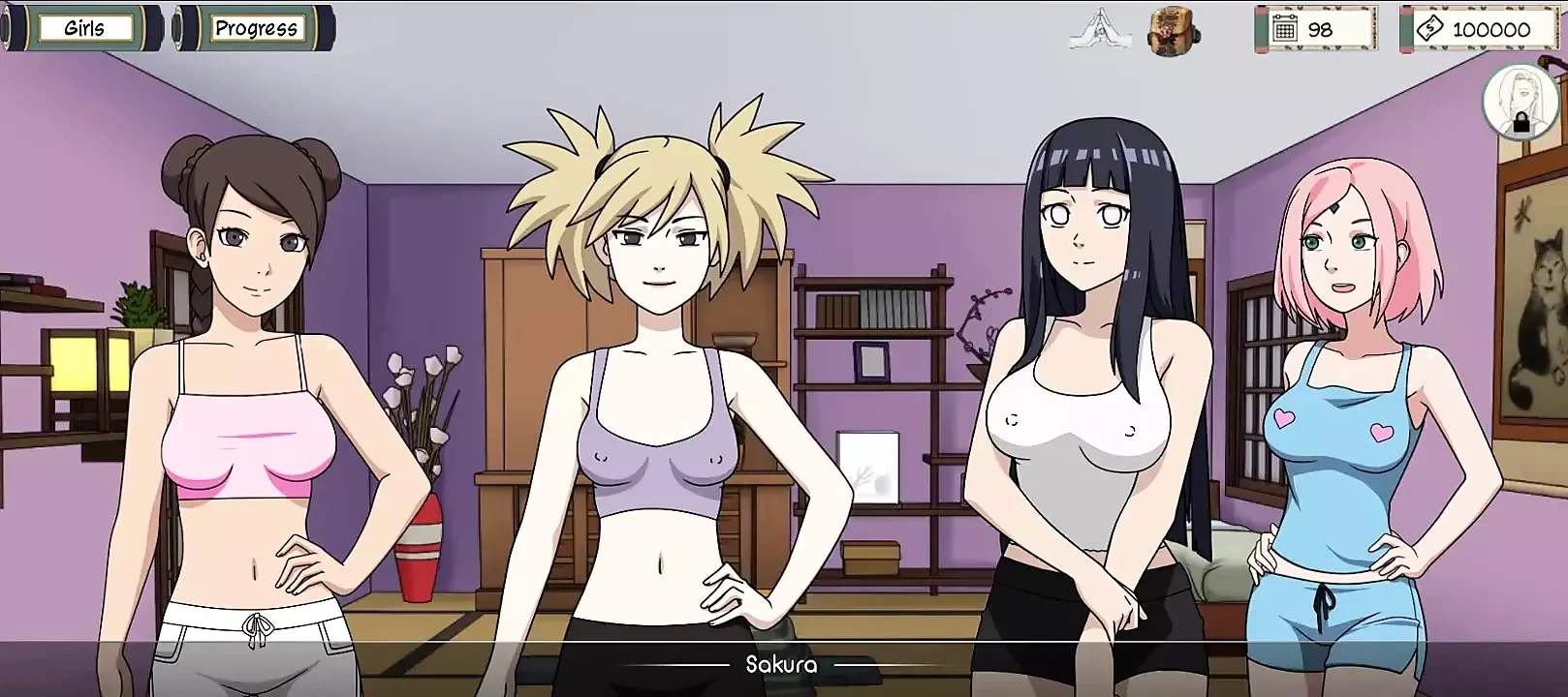 Kunoichi Tränare - Naruto Trainer v0.23.1 Part 126 Girls Party Strip och Sex Poker! av Loveskysan6