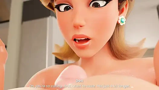 Горячий секс, он трет свой пенис о ее груди и эякулирует на ее лицо и тело