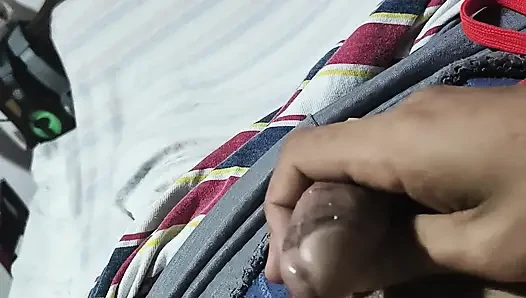 Skinny mature masturbates at home while his neighbors are at the bar
