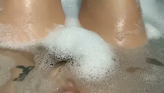 Hairy bush underwater in the bathtub