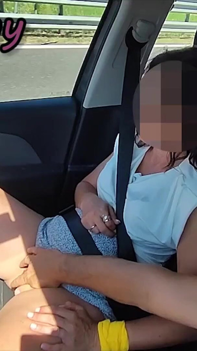 Fingering teacher's pussy in the car while driving Squirting with intense orgasm - MissCreamy | Clip 1