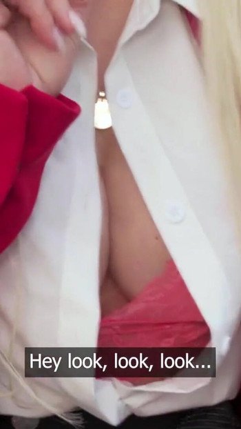 Captivating moment from "Public Agent - Big tits blonde MILF Carla Boom sloppy POV blowjob hard fast fuck outdoors"