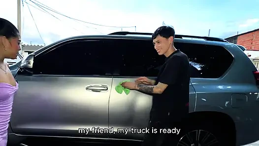 Married Colombian Girl Ran Out of Money to Pay for Car Wash... and Ended Up Paying Differently