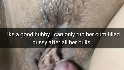 Good hubby can only rub cumfilled pussy his wife after cheat