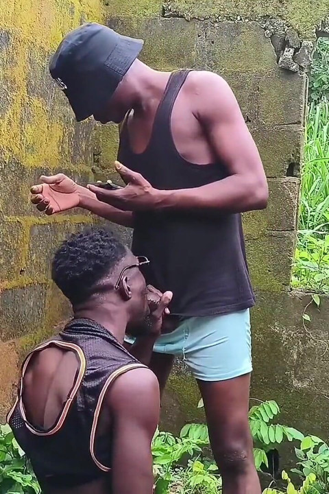 After a Long While Ebony Decided to Try My Huge Dick as I Fuck Him Real Good in an Abandoned Building