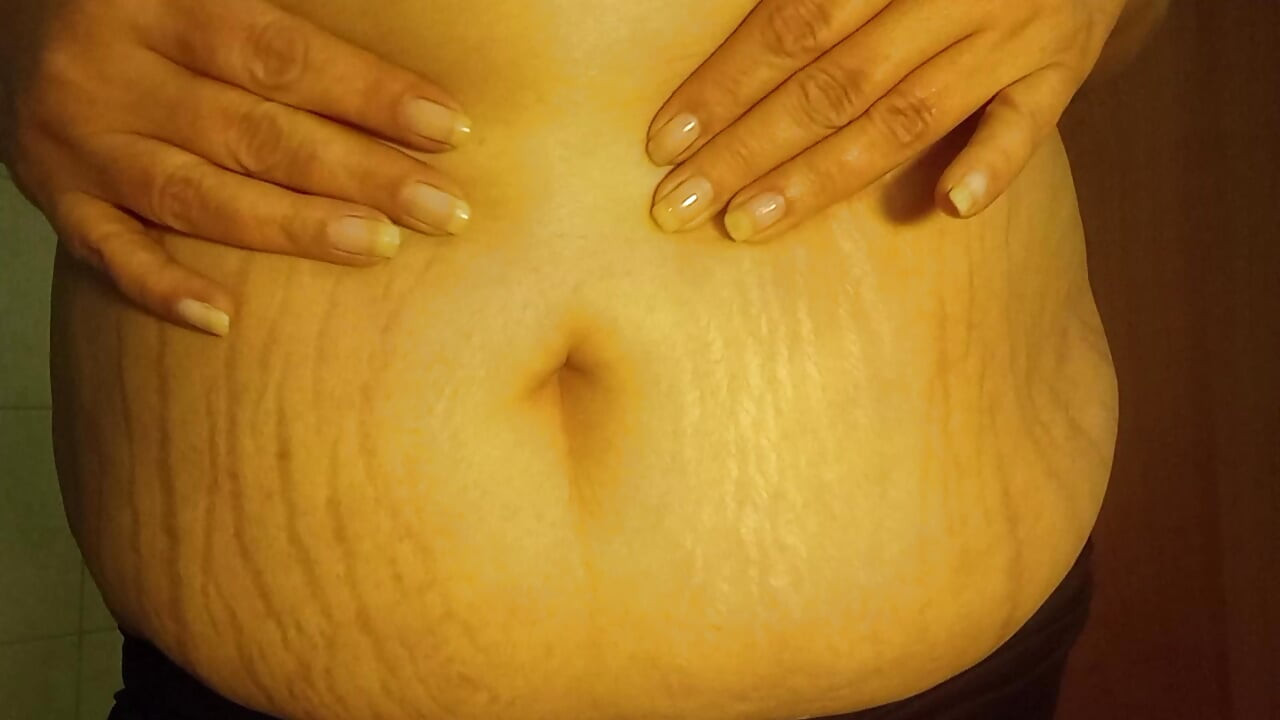 Stepmom Style: My Natural Pot Belly Without Filter Real Body Close-Up