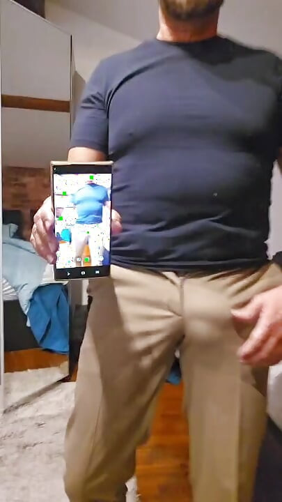 Big bulge mature man