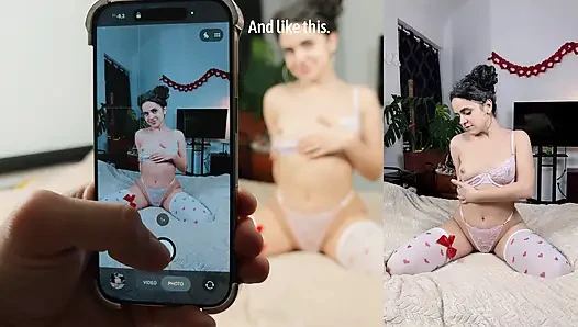 Stiefbruer, hilf mir beim Fotoshooting ... In meinen mund!