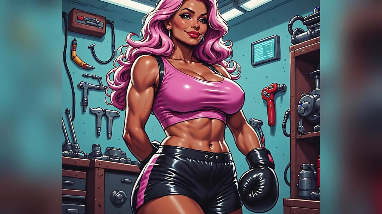 Beautiful Fit Pink-haired Babes Art