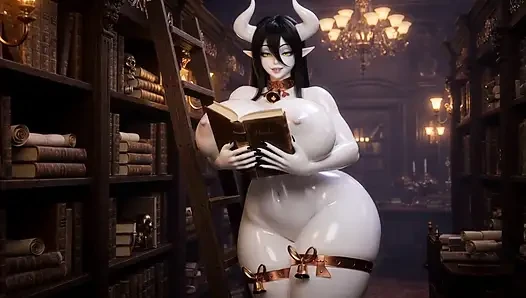 Запретная библиотека Albedo - полуночная игра сиськами и чувственное прикосновение к себе, эпизод 4
