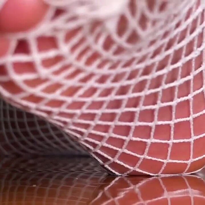 Pink Foxx Pedicure Feet in Fishnets