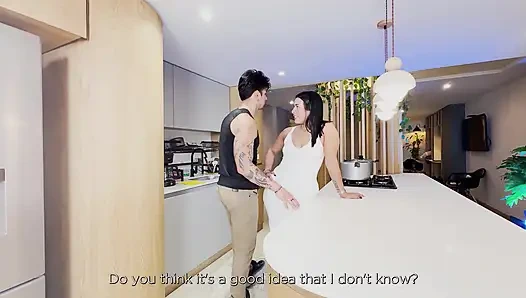 Stepmom Gets Unexpected Sex in the Kitchen with a Huge Internal Cumshot