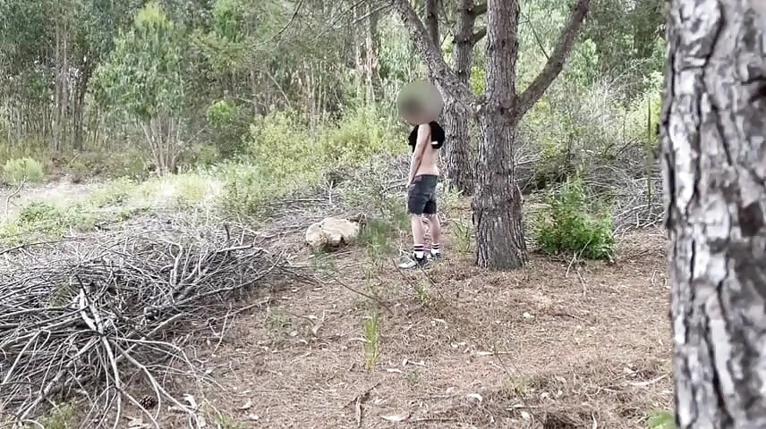 Amateur Horny Twink Cruising for Sex in the Woods Founds a Nice Big Cock to Suck and They Both Cum