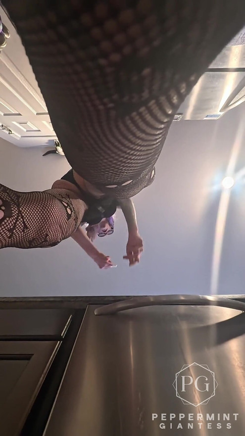 73 Giantess Cooks Stuffed Shells - Tiny Man Tied to My 8 Inch Heel POV