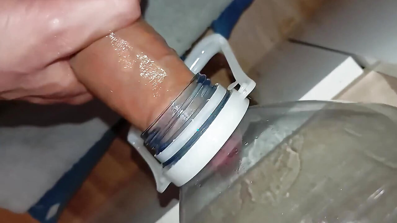 The Stud with the Big Cock Is Eager to Fuck an Ass, Cumshot in the Mouth of the Bottle!