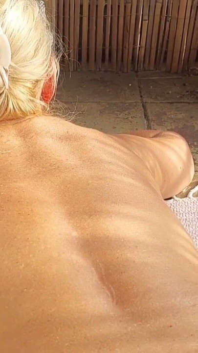 Amateur blonde mature wife close up outdoors | Clip 1