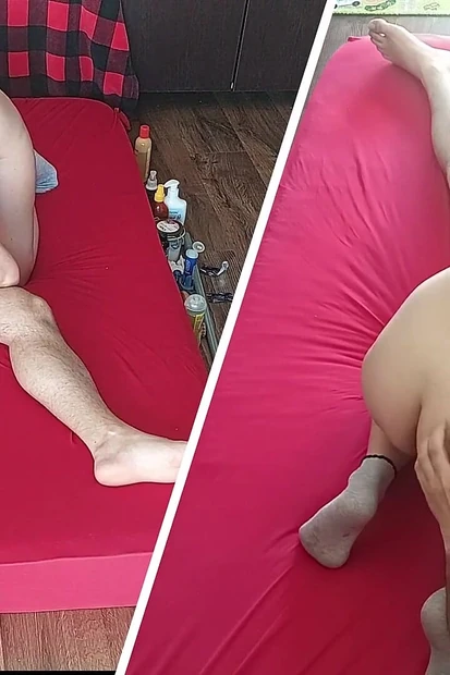 Blowjob with Amateur Wife, Hairy Pussy, Big Ass. Sensual Massage of a Hot Couple with Oil on the Body.