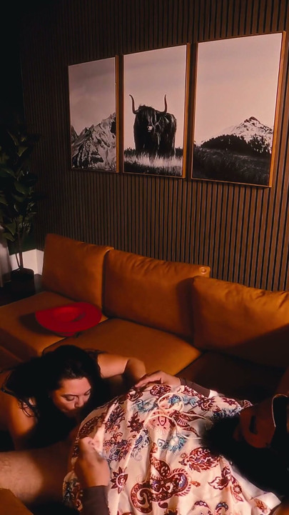Sexy Brazilian Calixta Relaxes Her Man After a Hard Day