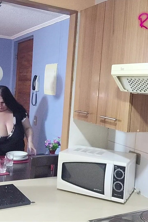 Videos for Fans: a Masked Young Man Fucks Me in the Kitchen