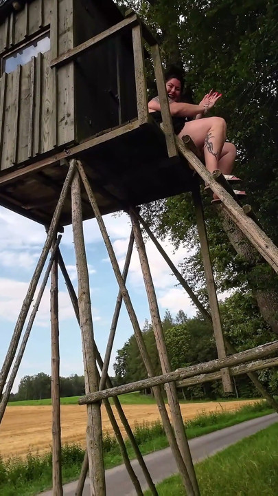 Xxl Pissing From Above in the Forest