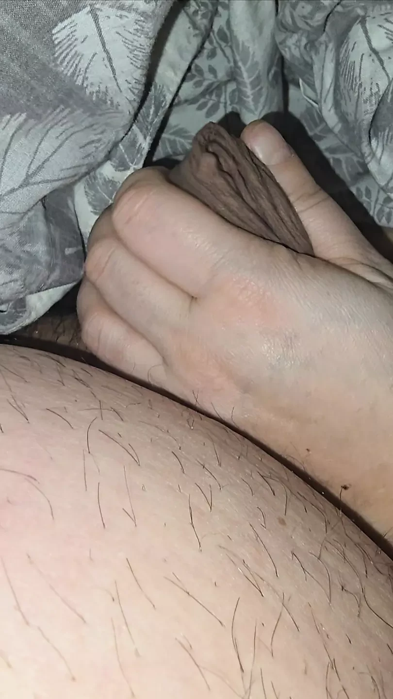 Step mom hand slip under blanket and handjob her step son dick