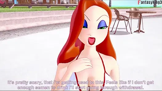 Jessica Rabbit wearing a bikini POV sex