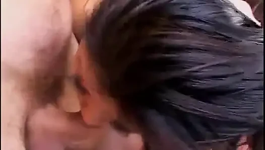 Asian babe get rammed in bed hard