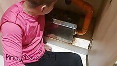 Horny wife seduces plumber in the kitchen while husband at work Pinay lovers ph