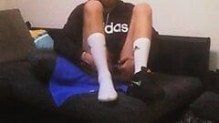 Twink-Slut in white Adidas_Socks shows himself to you and uses his greedy, fucking asshole really rough and hard