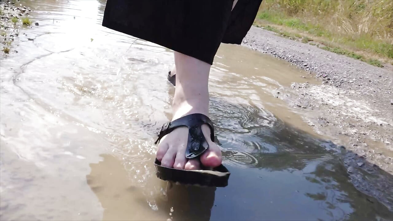 Little Walk with Puddles in Birkenstocks