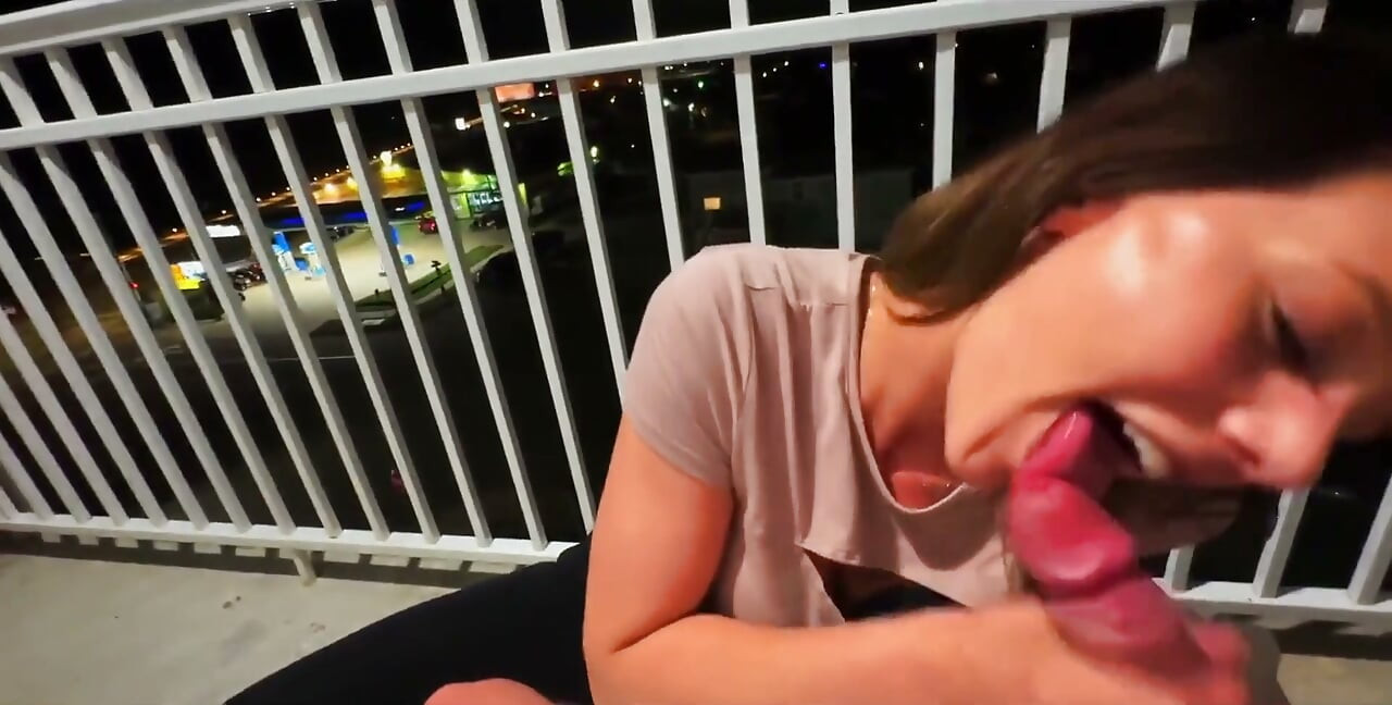 Hotel Balcony Sex as People Pass by
