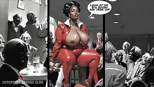 Elite Cuckold Club: Majikan semok kulit hitam mewujudkan mimpi suaminya yang kaya raya. Cartoon Visual Novel