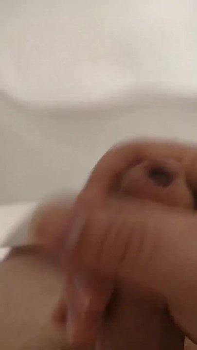 Cumshot in bathroom before shower