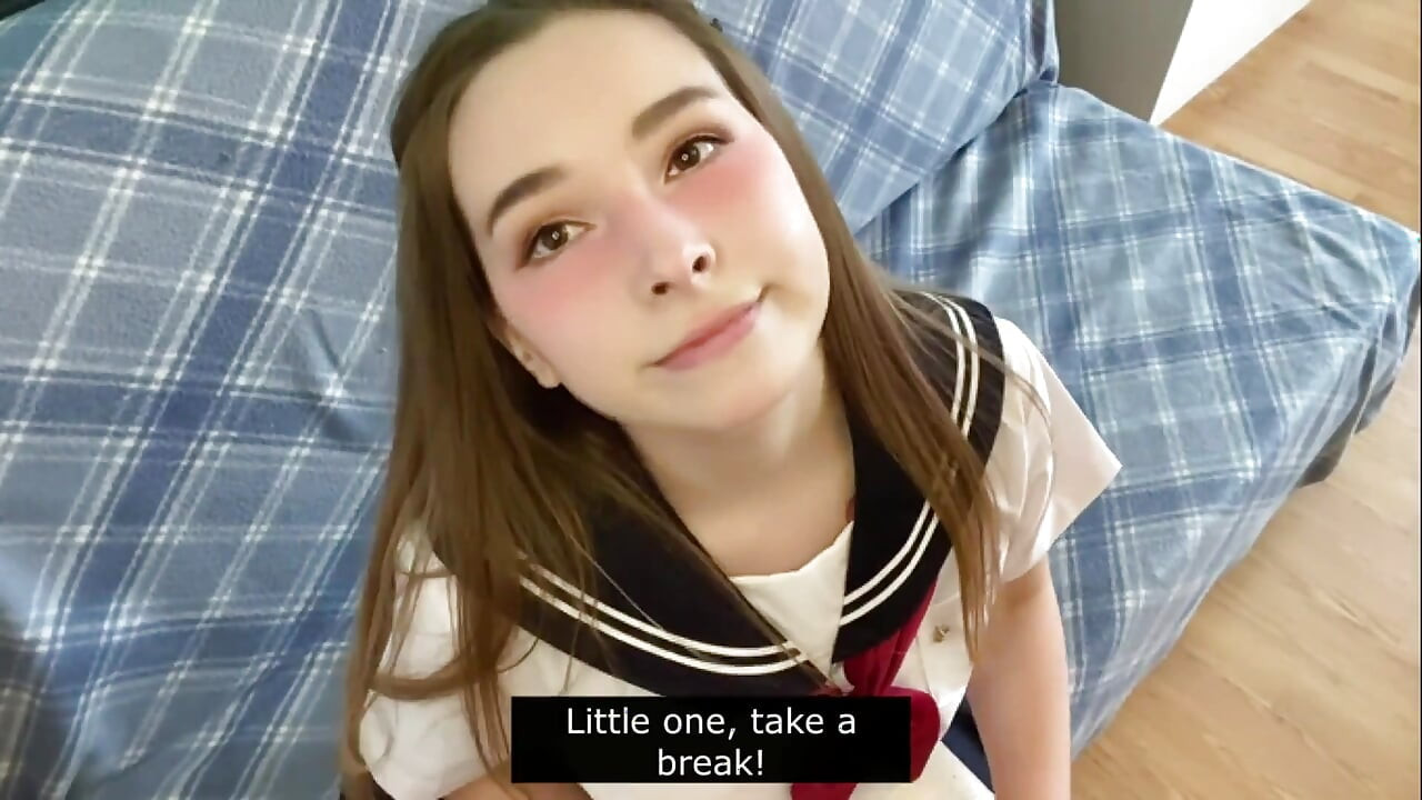 Si comel Dalam Pakaian Seragam Kolej Jepun Menyentuh Zakar Awak Dan Dimalukan