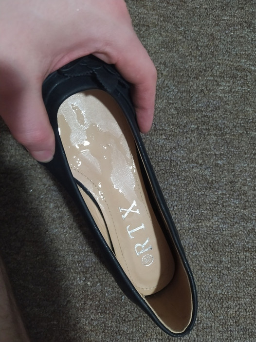 Cum in schoolmate's ballet flat