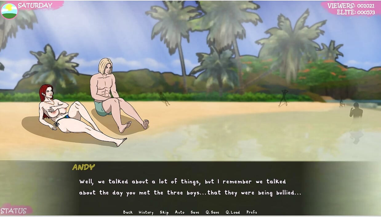 Lust Town - Lt - Gameplay - Roleplay - Nudity in Beach - Saggy Breast Topless with Big Nipples - Teasing Stranger in the Beach