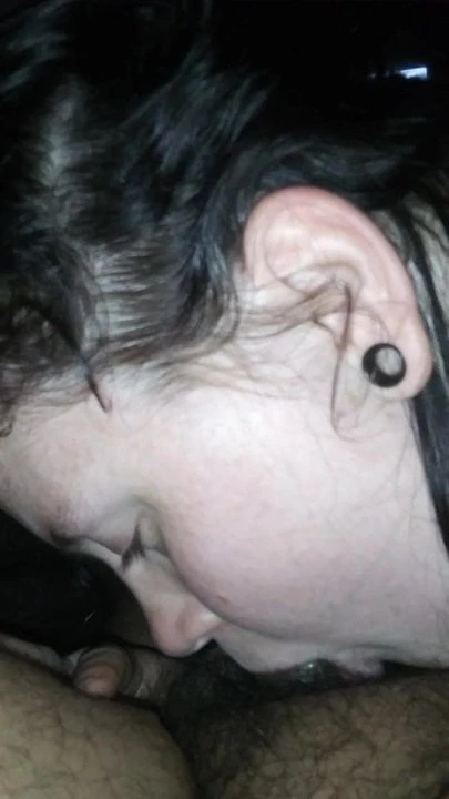 White whore worships cock