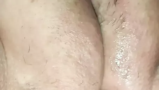 Play with BBW pussy by a transparent doldo