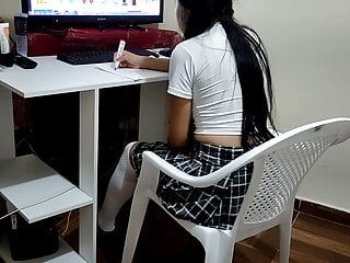 Helping Beautiful 18yo Schoolgirl with Sex Education Homework Perverted teacher