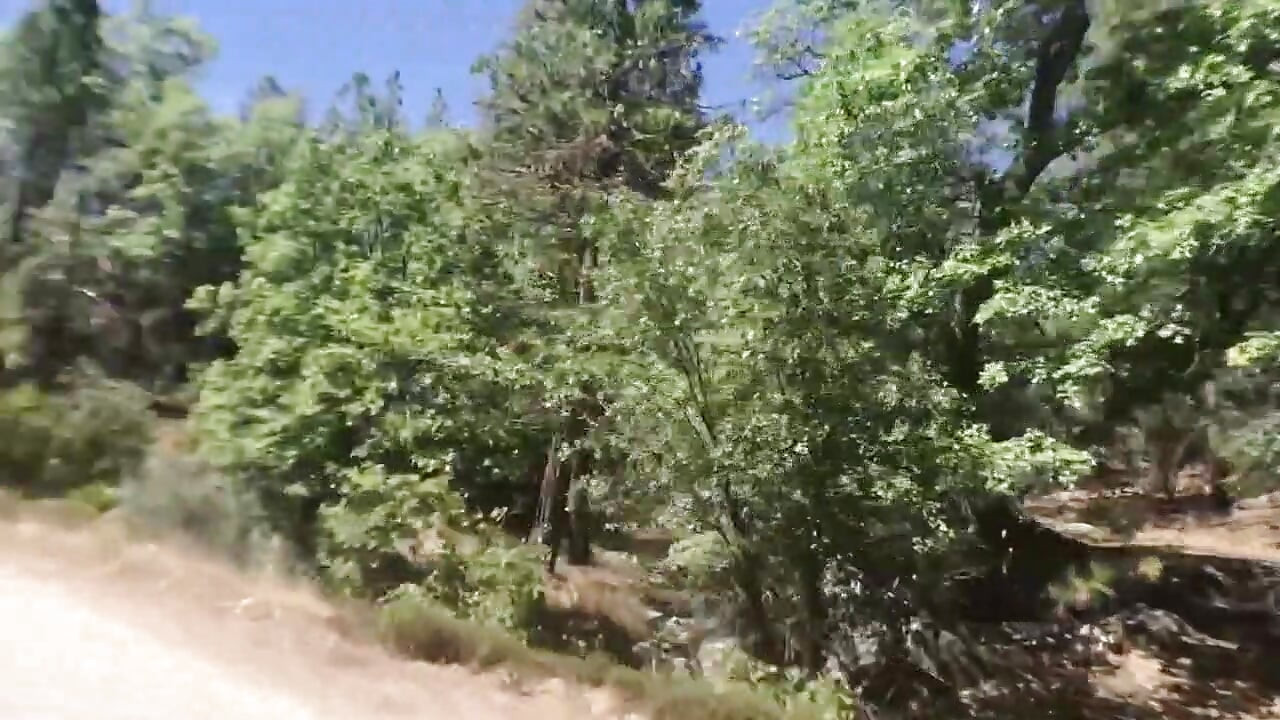 Hot couple ride motorcycle up mountain to fuck!