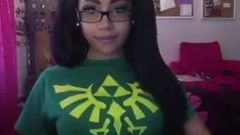 facebook finds - nerdy college girl flashes bra on cam