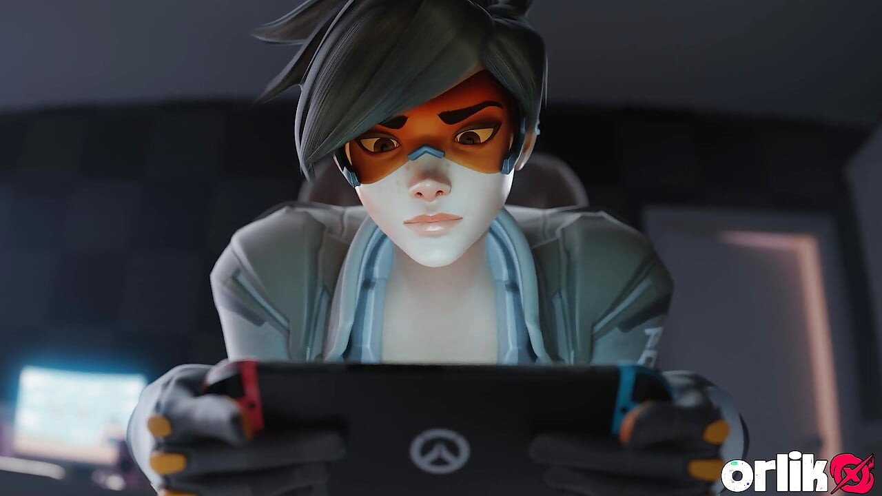 Tracer & 3 Guys One by One - Boquete, Anal e Foda Enquanto Joga - Pornô 3D Overwatch