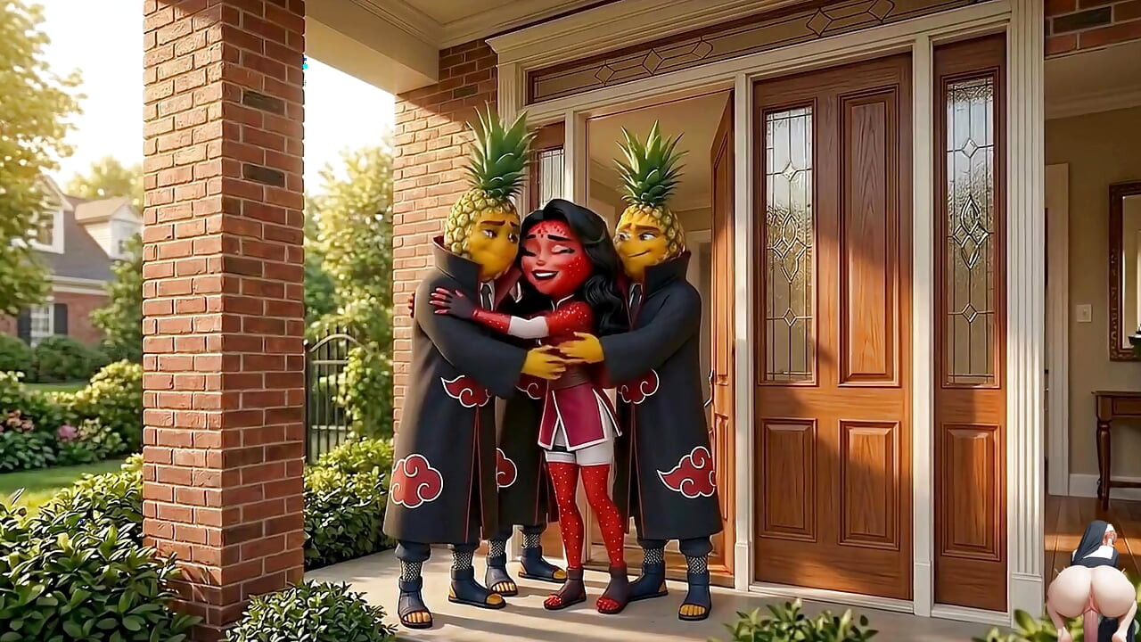 Seria cu fructe: episodul 3 - Fată drăguță cu căpșuni și fată cu ananas care împarte senzualA AI Hentai