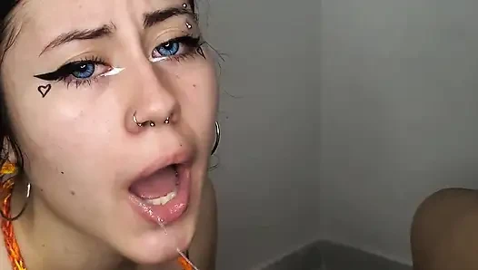 I Give Him an Amazing Blowjob Until He Cums on My Tits - Amateur Blowjob and Cumshot