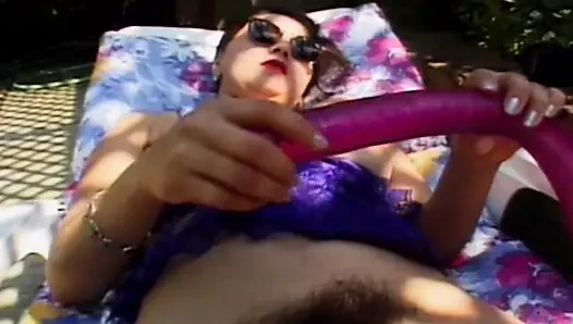 She Is a Hairy French Slut That Likes to Get Fucked by Two Guys