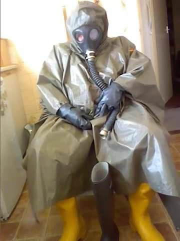 Another rubber poncho wank.